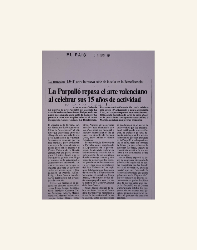 La Parpalló repasa el arte valenciano al celebrar sus 15 años de actividad