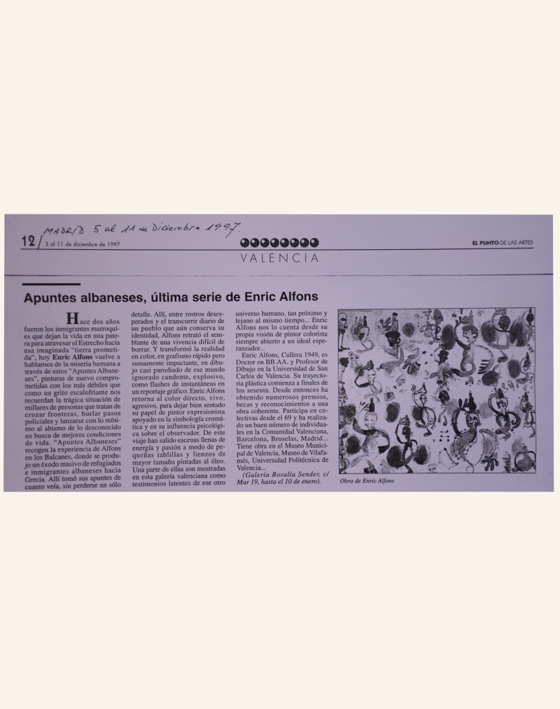 Apuntes albaneses, última serie de Enric Alfons