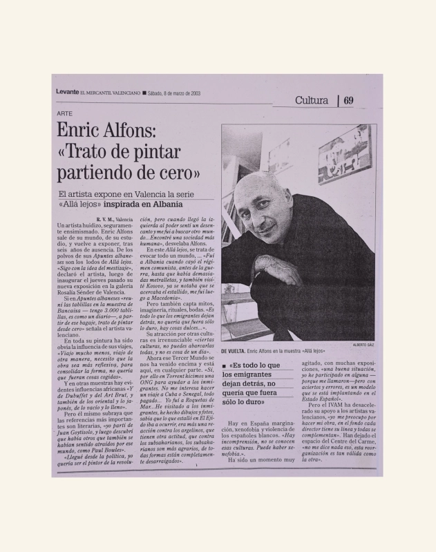 Enric Alfons: «Trato de pintar partiendo de cero»