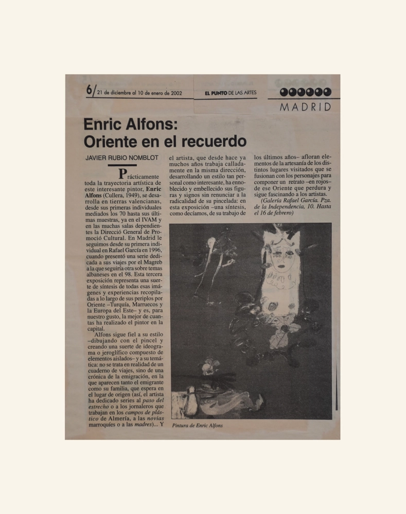 Enric Alfons: Oriente en el recuerdo
