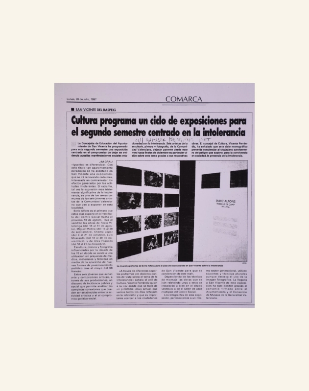 Cultura programa un ciclo de exposiciones para el segundo semestre centrado en la intolerancia