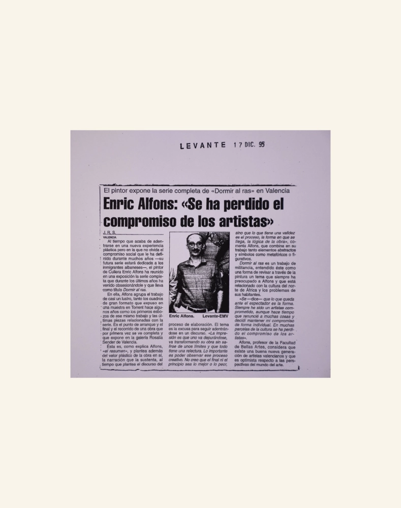 Enric Alfons: «Se ha perdido el compromiso de los artistas»