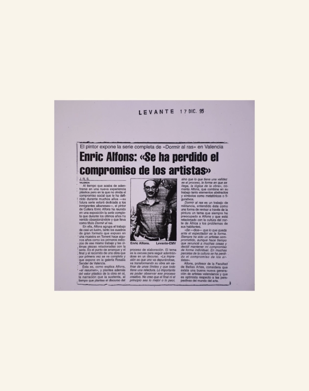 Enric Alfons: «Se ha perdido el compromiso de los artistas»