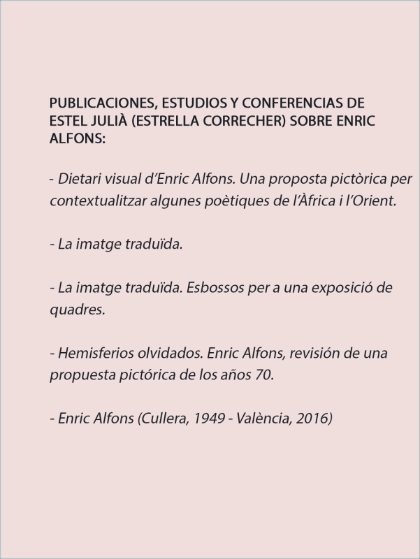 PUBLICACIONES, ESTUDIOS Y CONFERENCIAS DE ESTEL JULIÀ (ESTRELLA CORRECHER) SOBRE ENRIC ALFONS