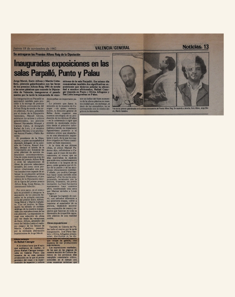 Entrega Premios Alfons Roig de la Diputación 1982