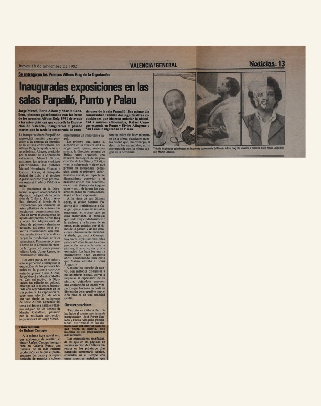 Entrega Premios Alfons Roig de la Diputación 1982